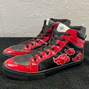 🔥🔥 Naruto Shippuden Run Hi-Top Sneakers Itachi Akatsuki Men Size 10 - PERFECT!